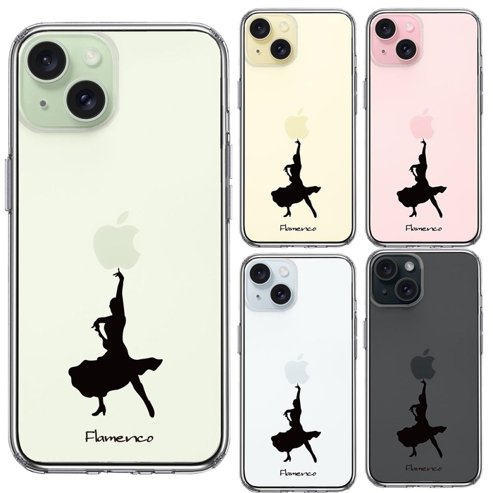 iPhone15Plus ケース クリア フラメンコ スマホケース 側面ソフト 背面ハード ハイブリッド -1