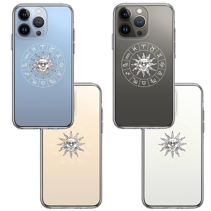 iPhone13Pro ケース クリア 12星座 シンボル スマホケース 側面ソフト 背面ハード ハイブリッド -1