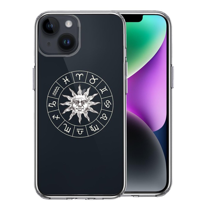 iPhone14Plus ケース クリア 12星座 シンボル スマホケース 側面ソフト 背面ハード ハイブリッド -0