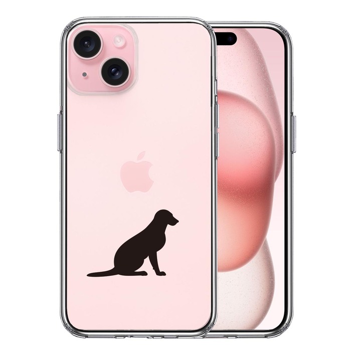 iPhone15Plus ケース クリア 犬 ラブラドールレトリバー２ スマホケース 側面ソフト 背面ハード ハイブリッド -0