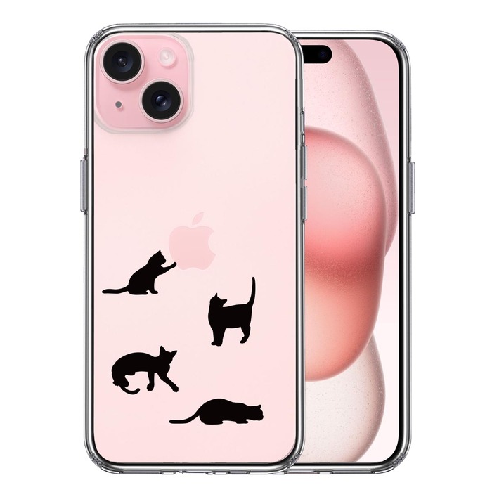 iPhone15 ケース クリア 陽だまりのにゃんこ ねこ 猫 スマホケース 側面ソフト 背面ハード ハイブリッド -0