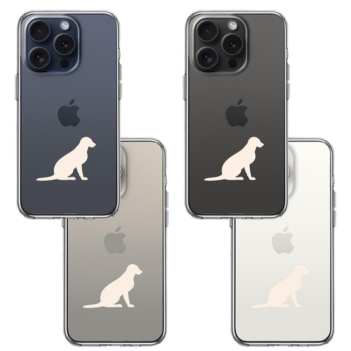 iPhone15Pro ケース クリア 犬 ラブラドールレトリバー２ 白 スマホケース 側面ソフト 背面ハード ハイブリッド -1