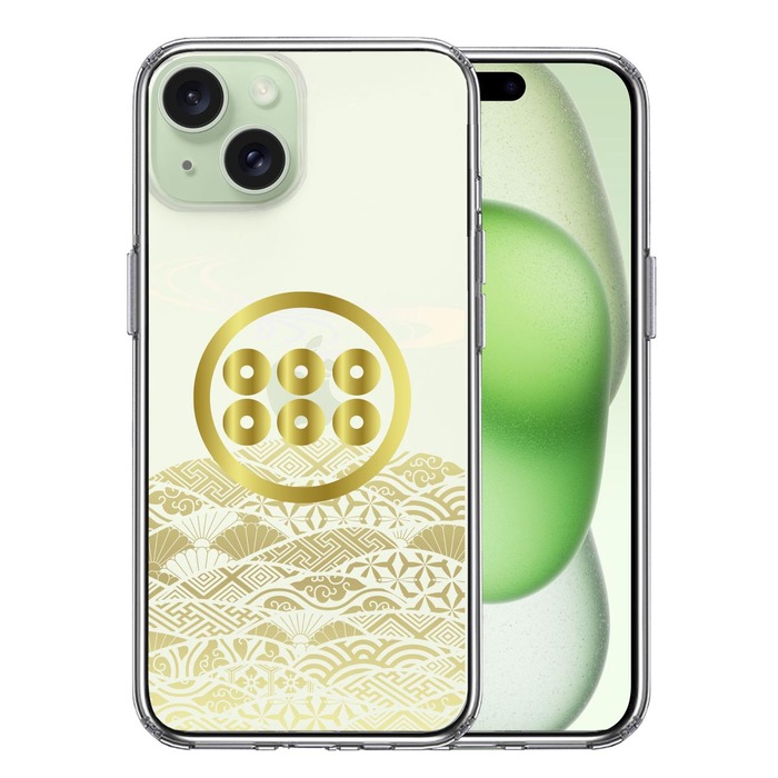 iPhone15Plus ケース クリア 真田 六文銭 スマホケース 側面ソフト 背面ハード ハイブリッド -0
