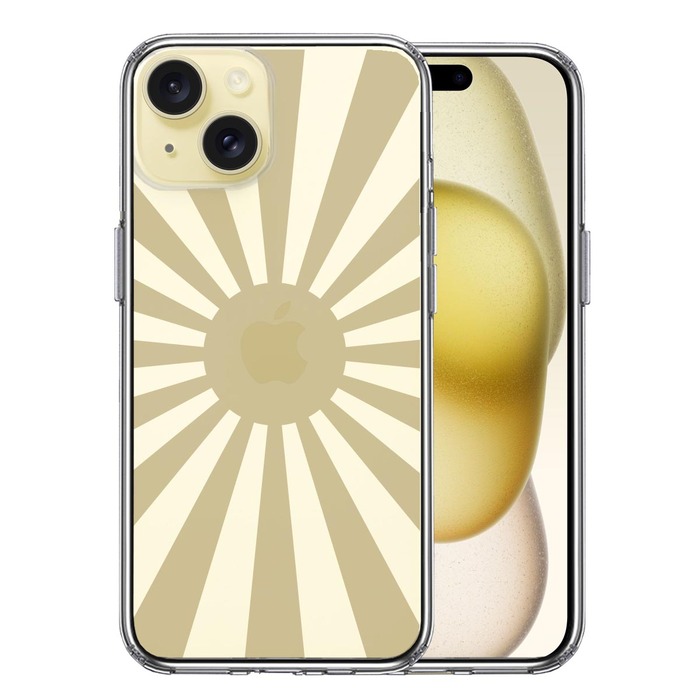 iPhone15Plus ケース クリア 旭日旗 太陽 日本 スマホケース 側面ソフト 背面ハード ハイブリッド -0