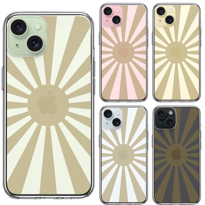 iPhone15Plus ケース クリア 旭日旗 太陽 日本 スマホケース 側面ソフト 背面ハード ハイブリッド -1