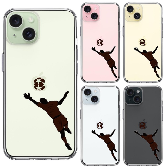 iPhone15Plus ケース クリア サッカー スーパーセーブ スマホケース 側面ソフト 背面ハード ハイブリッド -1