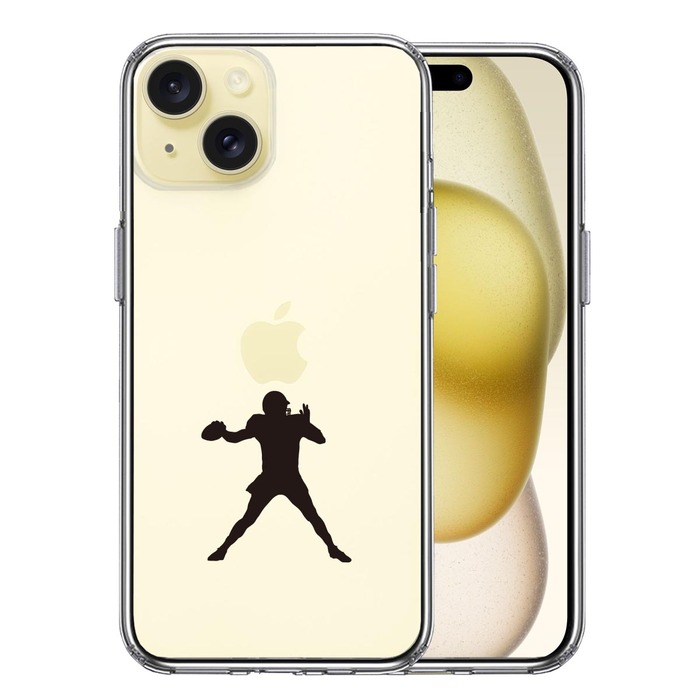 iPhone15Plus ケース クリア クォーターバック ３ スマホケース 側面ソフト 背面ハード ハイブリッド -0