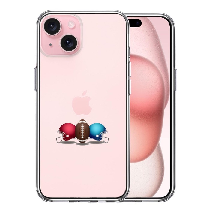 iPhone15Plus ケース クリア ヘルメットとボール スマホケース 側面ソフト 背面ハード ハイブリッド -0