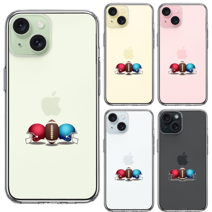 iPhone15Plus ケース クリア ヘルメットとボール スマホケース 側面ソフト 背面ハード ハイブリッド -1