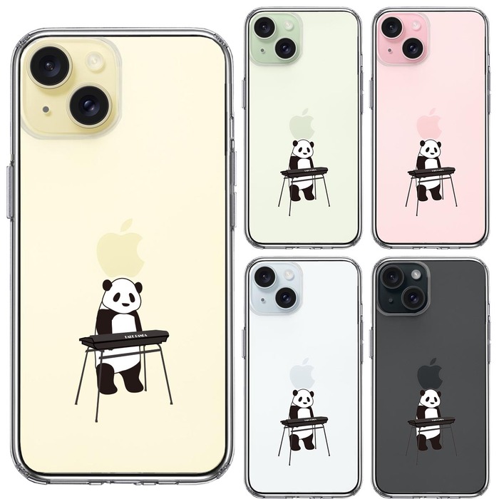 iPhone15 ケース クリア キーボード パンダ スマホケース 側面ソフト 背面ハード ハイブリッド -1