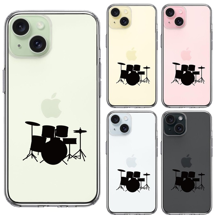 iPhone15 ケース クリア ドラム スマホケース 側面ソフト 背面ハード ハイブリッド -1