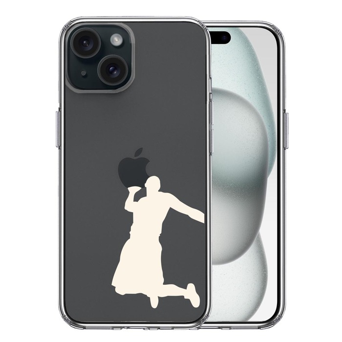 iPhone15 ケース クリア バスケット ダンクシュート2 白 スマホケース 側面ソフト 背面ハード ハイブリッド -0