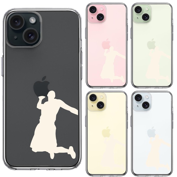 iPhone15 ケース クリア バスケット ダンクシュート2 白 スマホケース 側面ソフト 背面ハード ハイブリッド -1