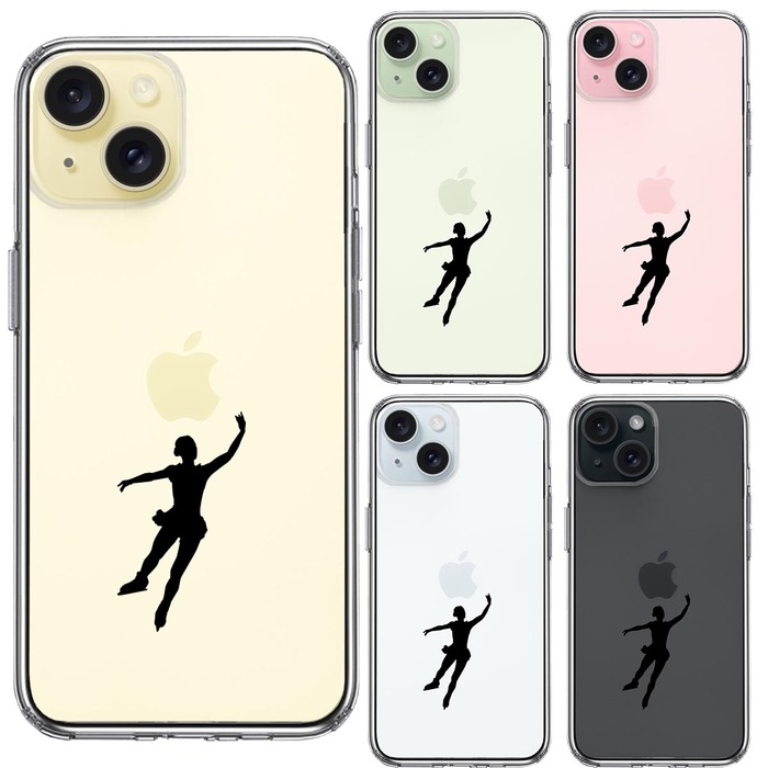 iPhone15 ケース クリア フィギアスケート 女子 スマホケース 側面ソフト 背面ハード ハイブリッド -1