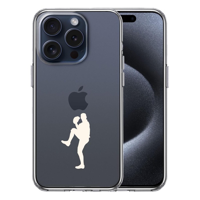 iPhone15Pro ケース クリア 野球 ピッチャー ホワイト スマホケース 側面ソフト 背面ハード ハイブリッド -0