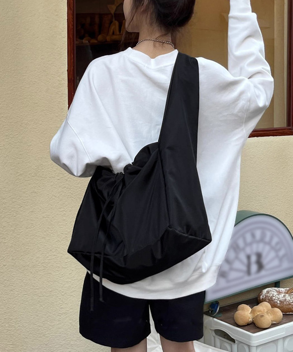 ドローコード巾着 ショルダーバッグ-5