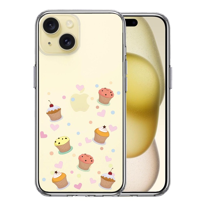 iPhone15Plus ケース クリア カップケーキ 3 スマホケース 側面ソフト 背面ハード ハイブリッド -0