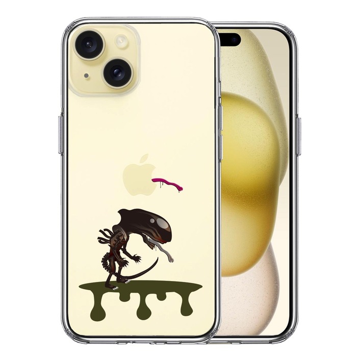 iPhone15 ケース クリア 地球外生命体 スマホケース 側面ソフト 背面ハード ハイブリッド -0