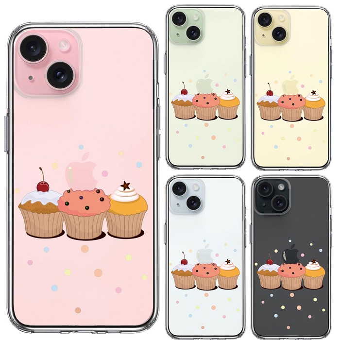 iPhone15 ケース クリア カップケーキ 2 スマホケース 側面ソフト 背面ハード ハイブリッド -1