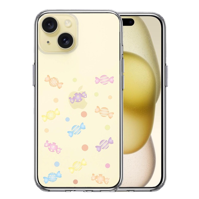 iPhone15 ケース クリア キャンディ スマホケース 側面ソフト 背面ハード ハイブリッド -0