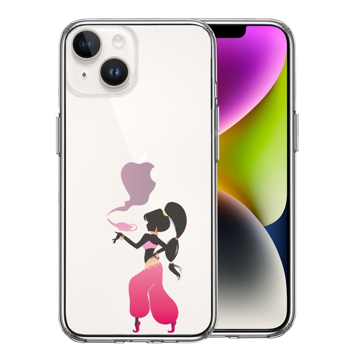 iPhone14 ケース クリア アラジン ピンク スマホケース 側面ソフト 背面ハード ハイブリッド -0