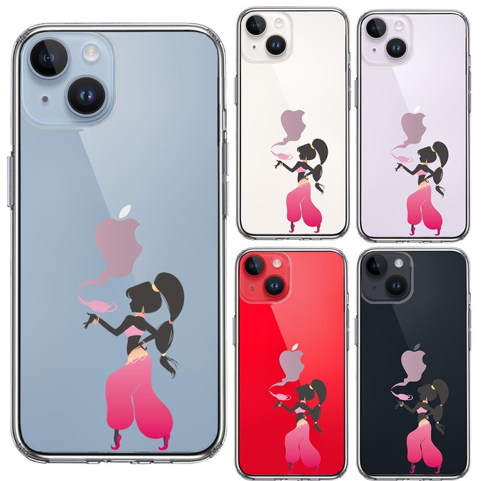iPhone14 ケース クリア アラジン ピンク スマホケース 側面ソフト 背面ハード ハイブリッド -1