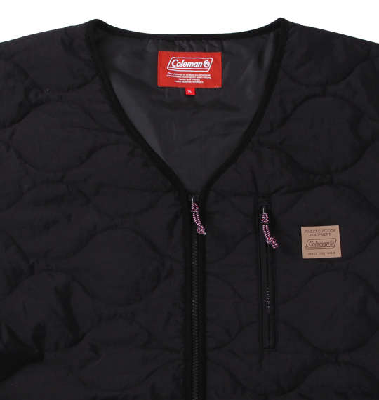 大きいサイズ Coleman フルダルナイロンリップキルトジャケット 3L 4L 5L 6L 8L MC333902-16093 ブラック ラッピング可-4