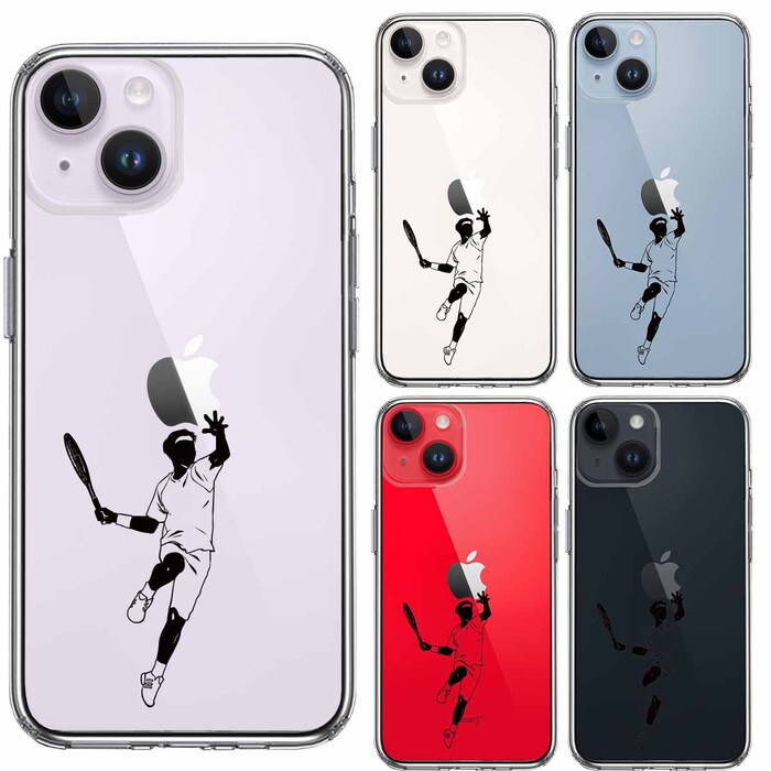 iPhone14 ケース クリア テニス スマホケース 側面ソフト 背面ハード ハイブリッド -1