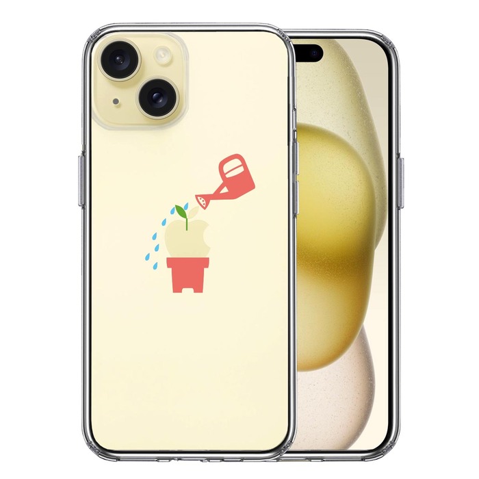 iPhone15Plus ケース クリア 新芽 スマホケース 側面ソフト 背面ハード ハイブリッド -0