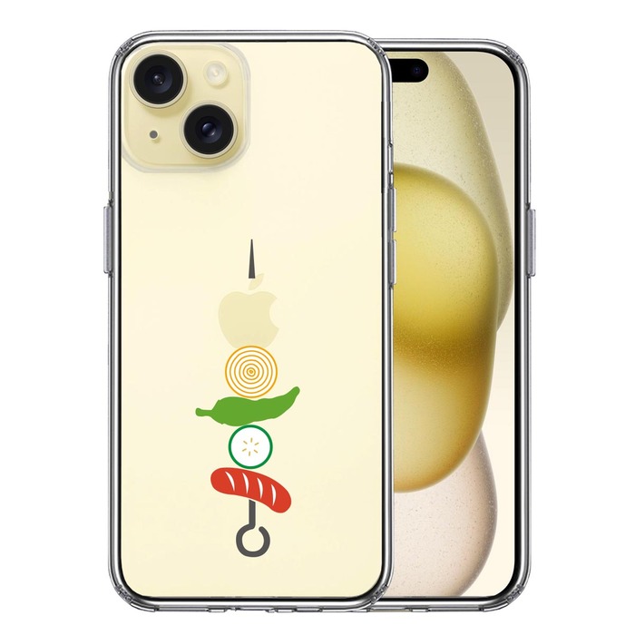 iPhone15 ケース クリア BBQ バーベキュー スマホケース 側面ソフト 背面ハード ハイブリッド -0