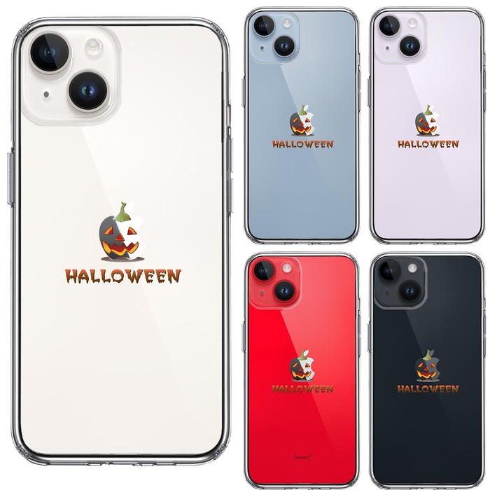iPhone14Plus ケース クリア Hapyy Halloween ハロウィン 1 スマホケース 側面ソフト 背面ハード ハイブリッド -1