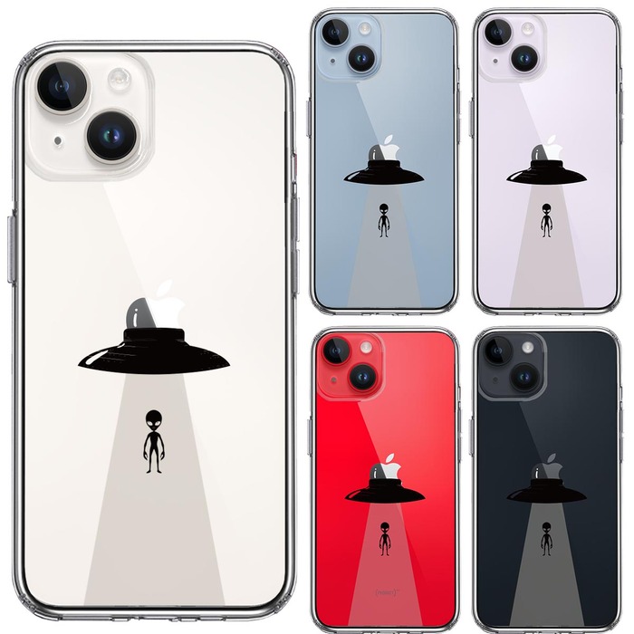 iPhone14Plus ケース クリア UFO 帰艦 スマホケース 側面ソフト 背面ハード ハイブリッド -1