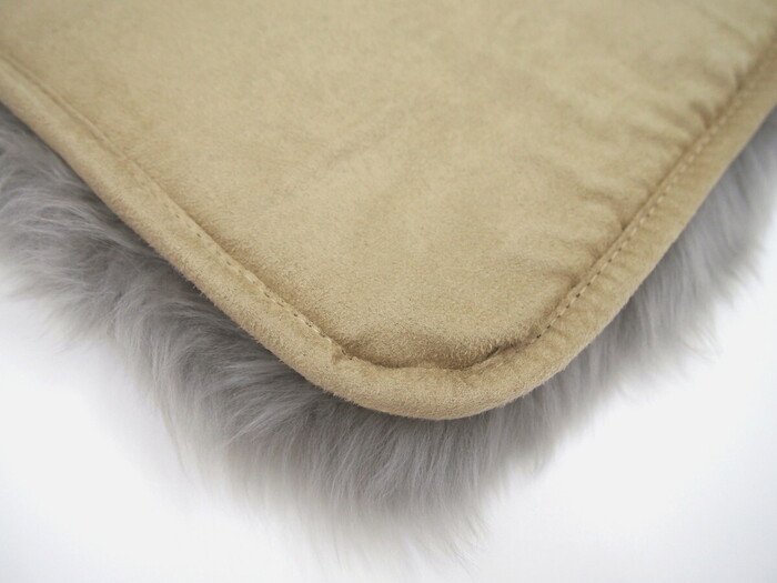 ムートンクッション 長毛 厚手 M 511 F グレー 約38×120cm-4