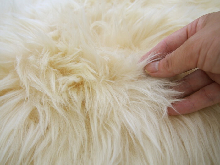 ムートンフリース 約60×90cm 長毛 厚手 M 511 F ベージュ-4