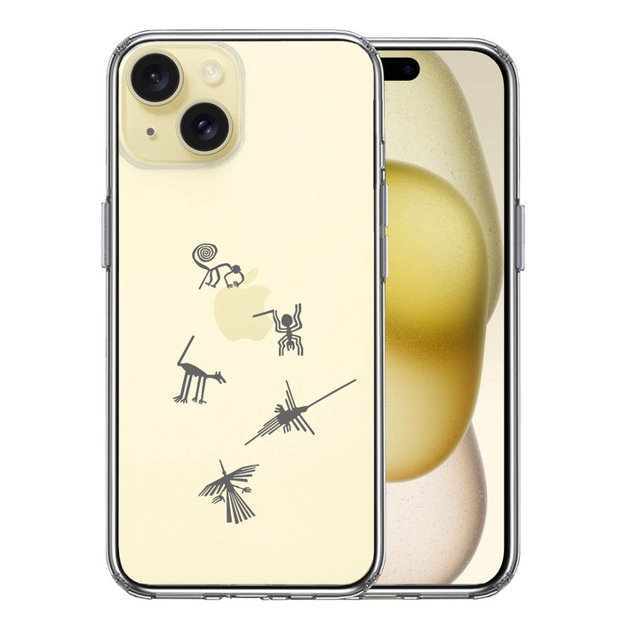 iPhone15 ケース クリア ナスカの地上絵 スマホケース 側面ソフト 背面ハード ハイブリッド -0