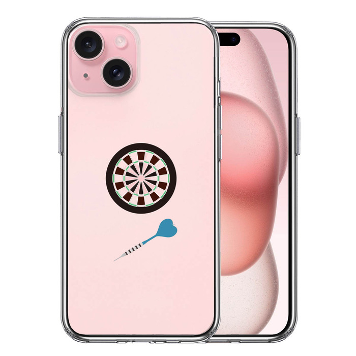 iPhone15 ケース クリア ダーツ ダーツボード スマホケース 側面ソフト 背面ハード ハイブリッド -0