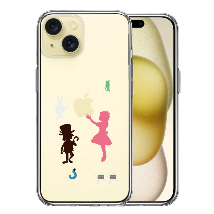 iPhone15 ケース クリア アリス ワンダーランド スマホケース 側面ソフト 背面ハード ハイブリッド -0
