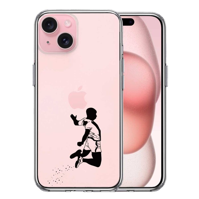 iPhone15Plus ケース クリア 走り幅跳び スマホケース 側面ソフト 背面ハード ハイブリッド -0