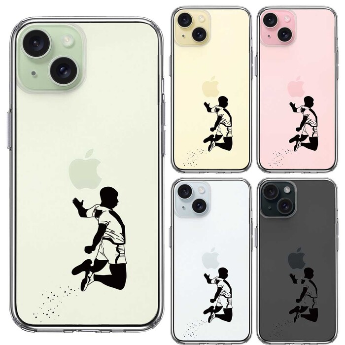 iPhone15Plus ケース クリア 走り幅跳び スマホケース 側面ソフト 背面ハード ハイブリッド -1