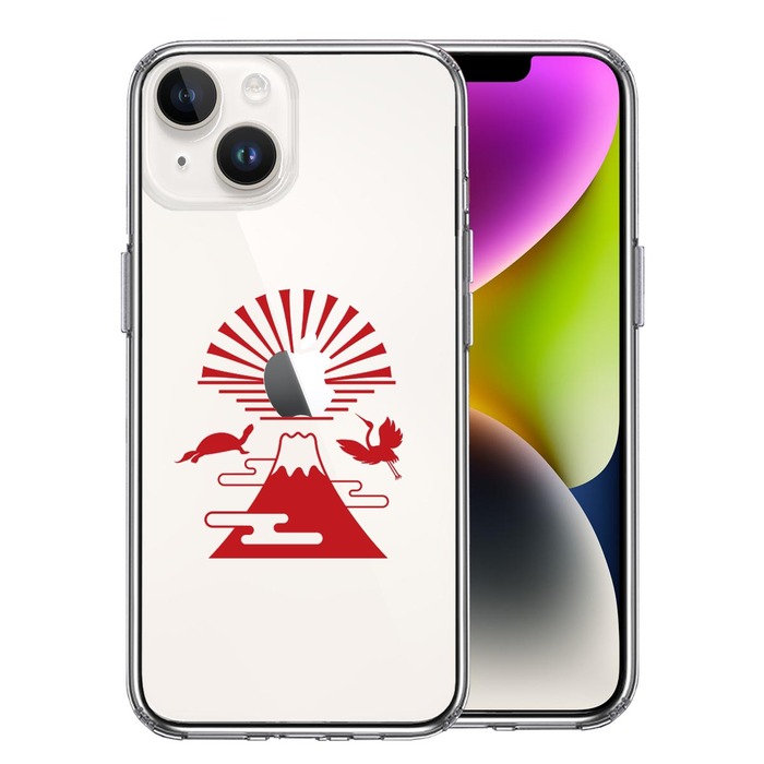 iPhone14Plus ケース クリア 富士山 初日の出 スマホケース 側面ソフト 背面ハード ハイブリッド -0