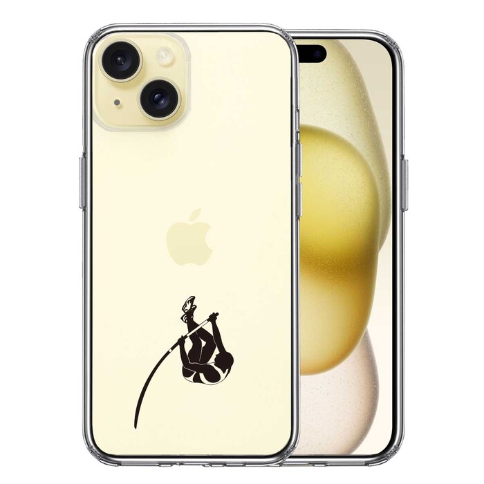 iPhone15 ケース クリア 棒高跳び ジャンパー スマホケース 側面ソフト 背面ハード ハイブリッド -0