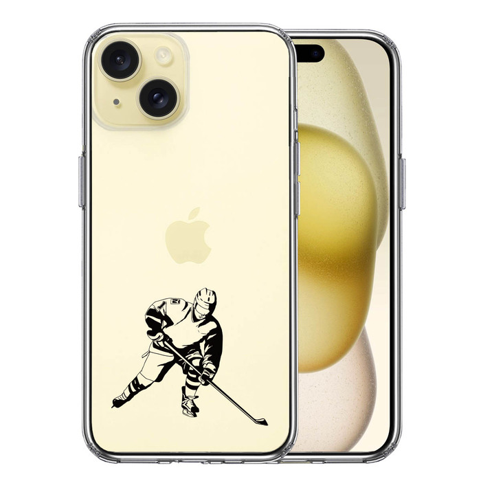 iPhone15 ケース クリア アイスホッケー２ スマホケース 側面ソフト 背面ハード ハイブリッド -0