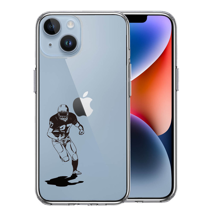 iPhone14 ケース クリア アメフト クオーターバック スマホケース 側面ソフト 背面ハード ハイブリッド -0