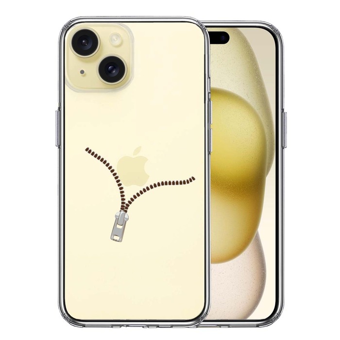 iPhone15Plus ケース クリア ジッパー スマホケース 側面ソフト 背面ハード ハイブリッド -0