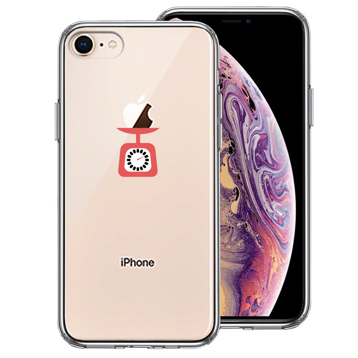 iPhone8 ケース クリア キッチンスケール スマホケース 側面ソフト 背面ハード ハイブリッド -0