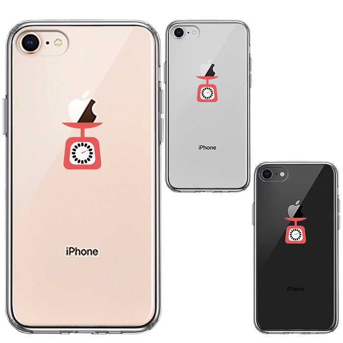 iPhone8 ケース クリア キッチンスケール スマホケース 側面ソフト 背面ハード ハイブリッド -1