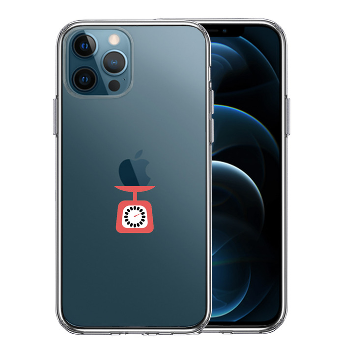 iPhone12Pro ケース クリア キッチンスケール スマホケース 側面ソフト 背面ハード ハイブリッド -0