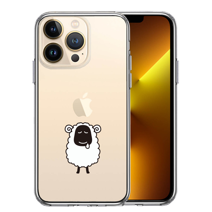 iPhone13Pro ケース クリア 羊 ひつじ スマホケース 側面ソフト 背面ハード ハイブリッド -0