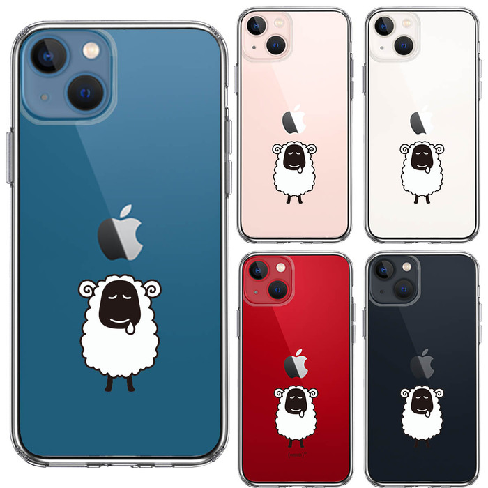 iPhone13mini ケース クリア 羊 ひつじ スマホケース 側面ソフト 背面ハード ハイブリッド -1