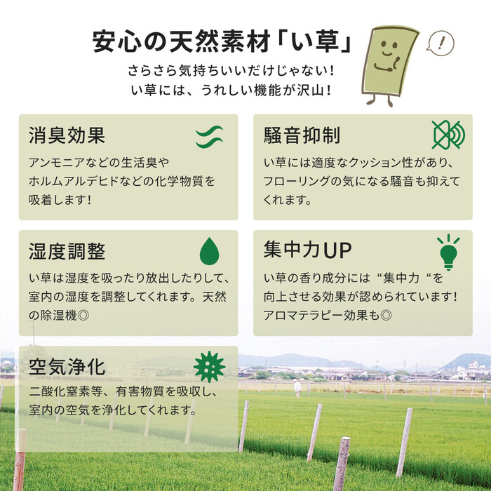 い草 上敷き 団地間3畳 撥水加工付き 備前 びぜん やわらかく畳になじみやすい双目織-2